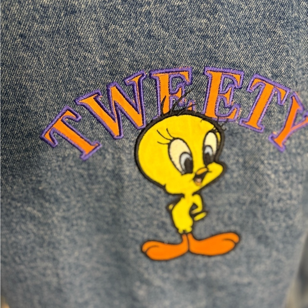 Vintage Looney Tunes Tweety Bird Denim Jacket size medium - Picture 5 of 9